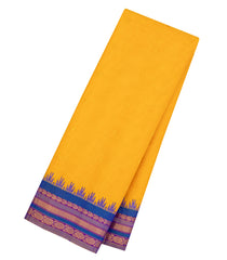 Yellow Handloom Gadwal SICO Saree With Cotton Body & Silk Border-GA0294