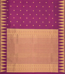 Dark Magenta Handloom Kanchipuram Silk Saree With Floral Buttas-KA16325