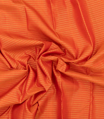 Orange Handloom Korvai Kanchipuram Silk Saree With Zari Stripes-KA16592