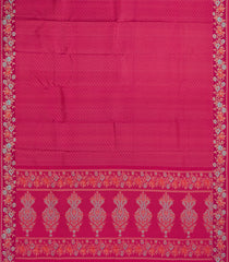 Magenta Handloom Kanchipuram Silk Saree With Meena Floral Border-KA15759