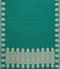 Aquamarine Handloom Banarasi Khaddi Georgette Silk Saree With Floral Motifs-BE1809
