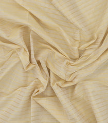 Off White Handloom Kerala Cotton Saree With Zari Stripes-KEC1026