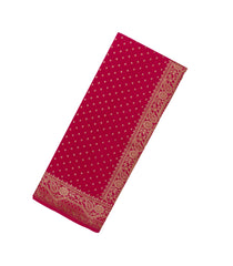 Magenta Handloom Banarasi Khadi Georgette Silk Saree With Floral Motifs-BE1625