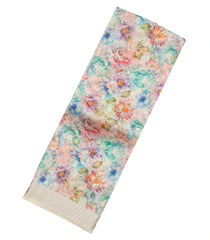 Off White Woven Pure Organza Silk Saree With Printed Floral Motifs-PS0594