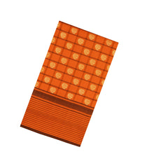 Mustard Handloom Pochampally Silk Saree With Checks & Buttas-IK0437