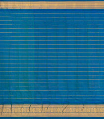 Turquoise Handloom Gadwal Silk Cotton Saree With Checks & Buttas-GA0402