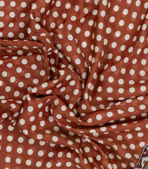Rust Printed Blended Viscose Saree With Kalamkari Pallu-BL5783