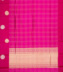 Pink Handloom Banarasi Silk Saree With Zari Checks-BE1874