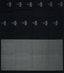 Black Handloom Soft Silk Saree With Floral Buttas-SO4699