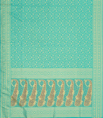 Turquoise Woven Art Dupion Saree With Floral Zari Motifs-BL5903