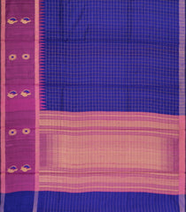 Purple Woven Tussar Silk Saree With Checks & Contrast Border-TU3243