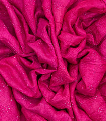 Hot Pink Handloom Bandhej Tussar Silk Saree With Tie & Dye Motifs-TU3030