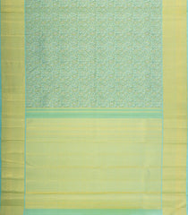 Aquamarine Handloom Kanchipuram Silk Saree With Meena Floral Motifs-KA15674