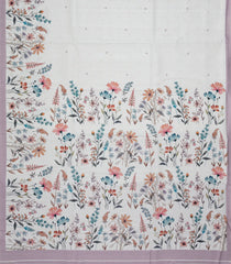 Off White Woven Synthetic Dola Silk Saree With Printed Floral Motif-BL4461
