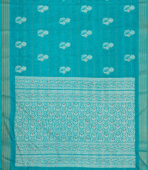Turquoise Printed Synthetic Dola Silk Saree With Zari Motifs & Border -SY0354