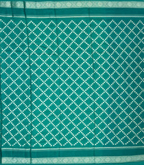 Aquamarine Woven Dupion Silk Saree With Floral Motifs & Contrast Border-DS0538