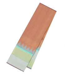 Brown Handloom Korvai Kanchipuram Tissue Silk Saree With Temple Border-KA13612