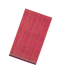 Peach Handloom Uppada Silk Saree With Meena Buttas & Contrast Border-UP0362