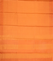 Orange Woven Tussar Silk Saree With Checks & Dotted Motifs-TU3574