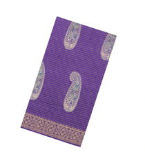 Lilac Printed Synthetic Dola Silk Saree With Zari Stripes & Border-SY0401