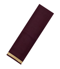 Dark Brown Woven Mysore Silk Saree With Zari Border-MS3433