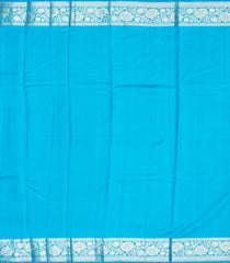 Turquoise Woven Dupion Silk Saree With Floral Buttas-DS0510