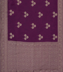 Dark Magenta Woven Art Linen Saree With Zari Border-BL5635