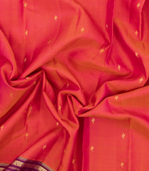 Dark Peach Handloom Soft Silk Saree With Buttas-SO4671