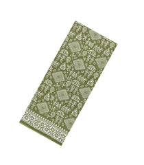 Green Printed Jaipur Cotton Saree With Tribal Motifs-JC1795