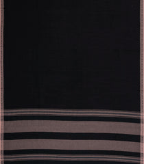 Black Woven Bengal Cotton Saree With Contrast Border-BG1880