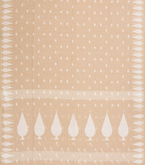 Taupe Handwoven Bengal Cotton Saree With Diamond Buttas-BG1527