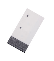 White Handloom Bengal Cotton Saree With Kamalam Buttas-BG1769
