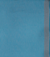 Sky Blue Woven Art Linen Saree With Floral Motifs-BL5648