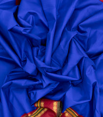 Purple Handloom Korvai Kanchipuram Silk Saree With Crimson Border-KA12854