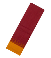 Crimson Handloom Rasipuram Cotton Saree With Mustard Border-RA2427