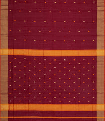 Crimson Handloom Maheswari Silk Cotton Saree With Buttas & Zari Border-SC4875