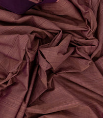 Lilac Woven Kadapa Cotton Saree With Stripes & Contrast Border-KN0670