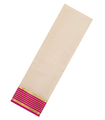 Cream Woven Mysore Silk Saree With Contrast Border-MS3856