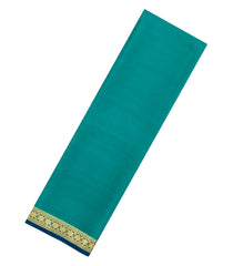 Cyan Woven Mysore Silk Saree With Contrast Zari Border-MS3322