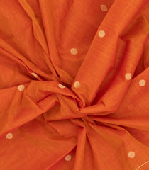 Orange Handloom Silk Cotton Saree With Zari Buttas-SC4545