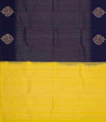 Navy Blue Handloom Soft Silk Saree With Zari Stripes-SO4649