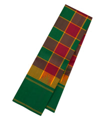 Multi Colour Handloom Korvai Kanchipuram Silk Saree With Green Temple Border-KA16705