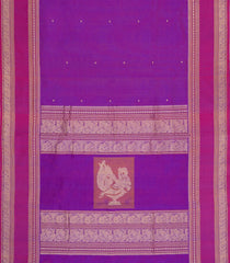 Purple Handloom Silk Cotton Saree With Buttas-SC4355