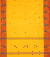 Yellow Woven Chettinad Cotton Saree With Buttas & Contrast Border-CN1818