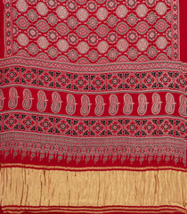Red Printed Modal Silk Saree With Zari Pallu-PS0739