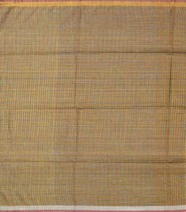 Mustard Woven Linen Saree With Multi Stripes & Buttas