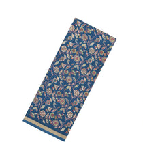 Navy Blue Printed Synthetic Dola Silk Saree With Zari Border-SY0256