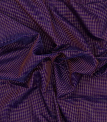 Dark Purple Handloom Maheswari Silk Cotton Saree With Zari Checks-SC4181