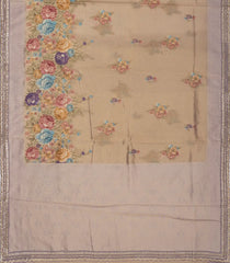 Lavender Woven Tissue Saree With Floral Print & Embroidery