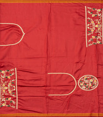 Baby Pink Blended Silk Saree With Ikat Motifs & Hand Embroidered Selvage-EN1713